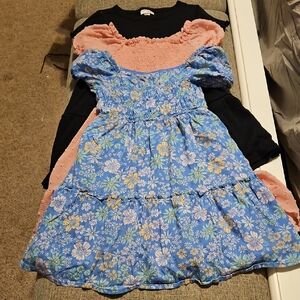 Jumping Beans Floral Blue, Cat & Jack Black Dress and Pink Kids Dress